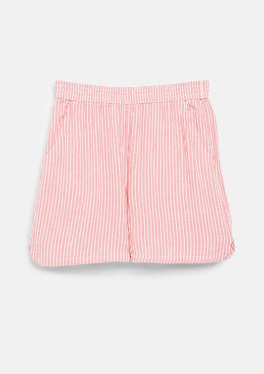 s.Oliver - Gestreifte Shorts aus aus Musselin - Farbe: Rosa