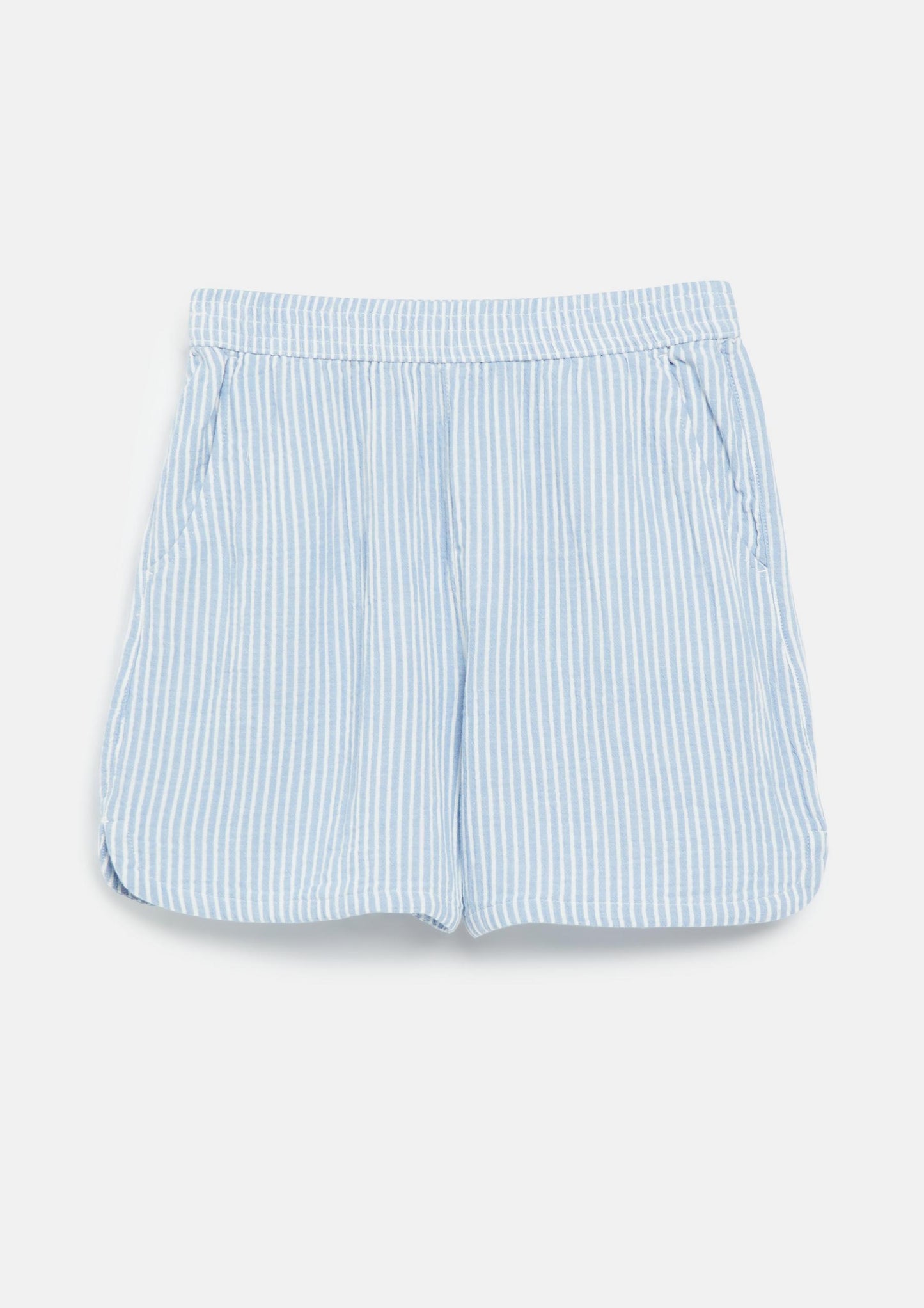 s.Oliver - Gestreifte Shorts aus aus Musselin - Farbe: Hellblau