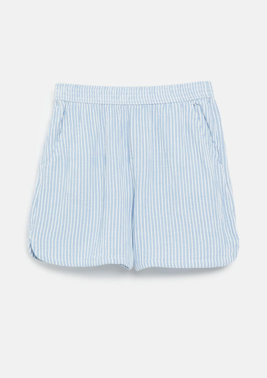 s.Oliver - Gestreifte Shorts aus aus Musselin - Farbe: Hellblau