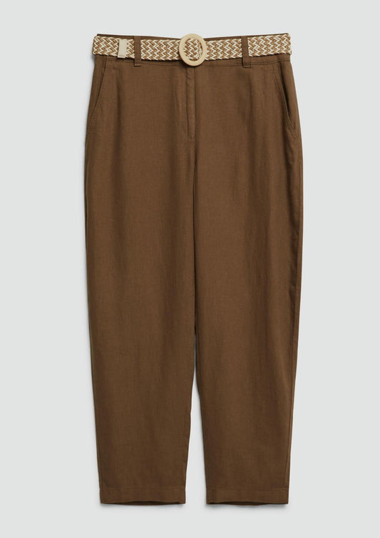 s.Oliver - Cropped Chino mit Gürtel - Farbe: Braun
