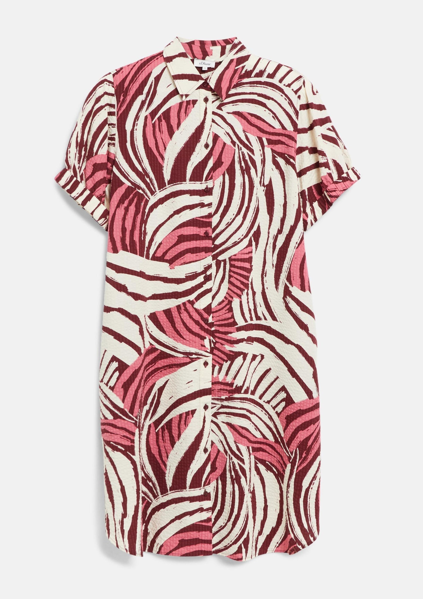 s.Oliver - Strukturiertes Hemdblusenkleid - Farbe: Koralle