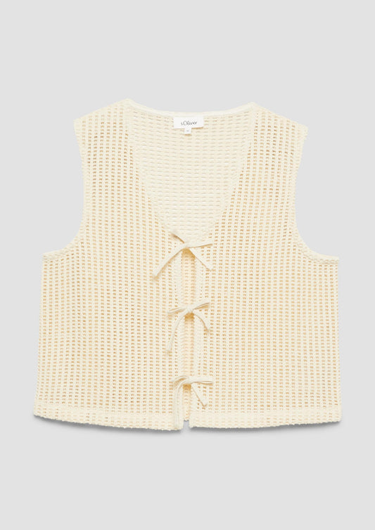 s.Oliver - Weste aus Häkelspitze - Farbe: Helles Beige