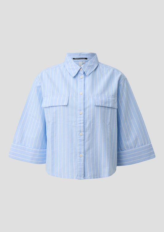 QS Damen Bluse - Arktisblau Gestreift | 2179349.51G0