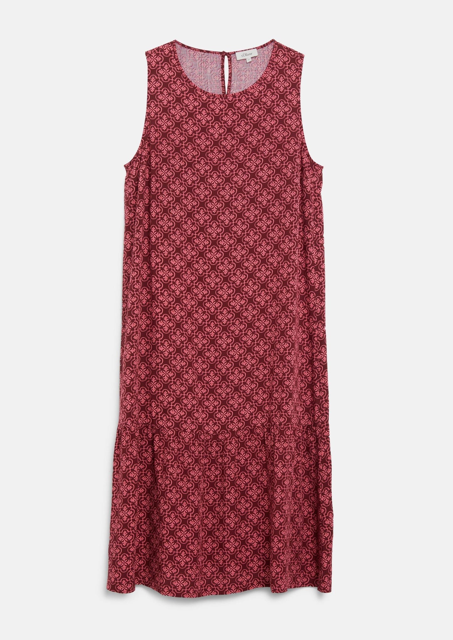 s.Oliver - Stufenkleid aus Viskose - Farbe: Bordeaux