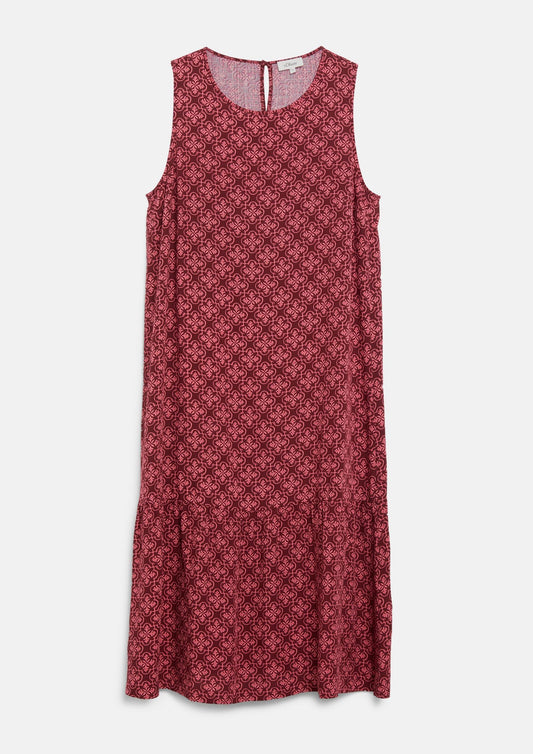 s.Oliver - Stufenkleid aus Viskose - Farbe: Bordeaux