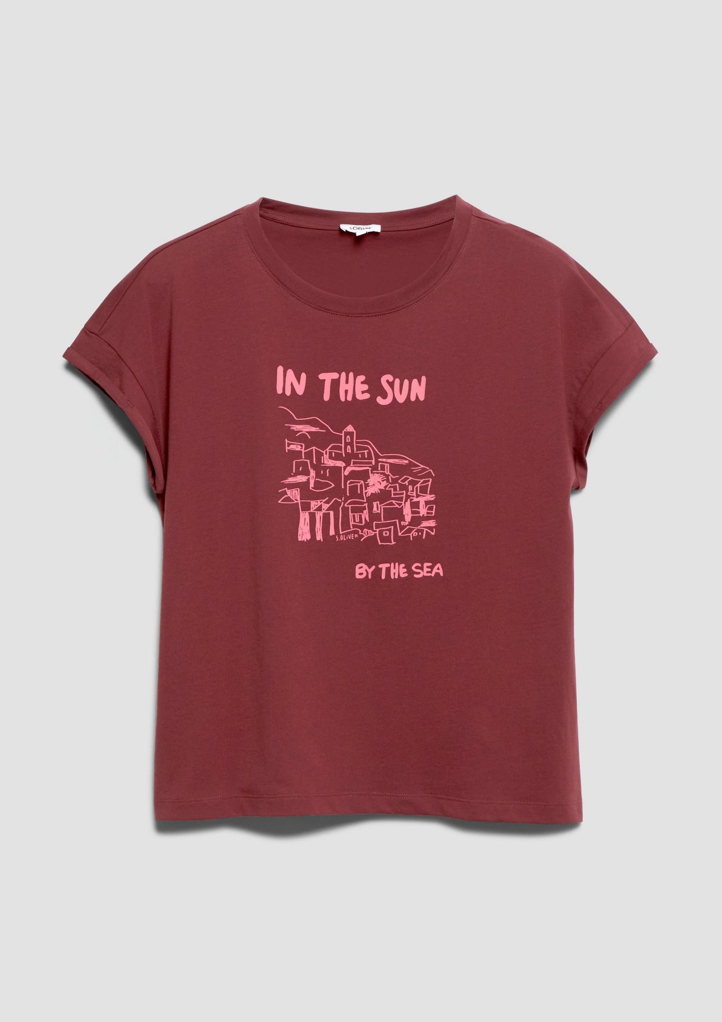 s.Oliver - T-Shirt mit Frontprint - Farbe: Bordeaux