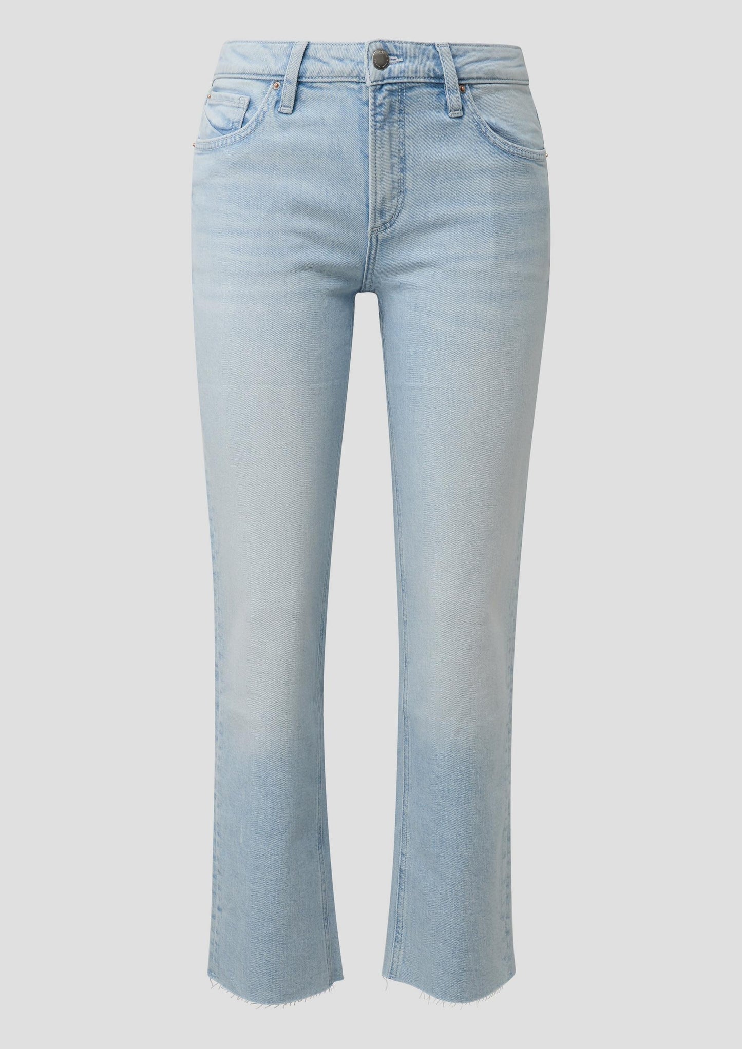 QS - Cropped Jeans CATIE / Slim Fit / Mid Rise / Relaxed Straight Leg - Farbe: Hellblau