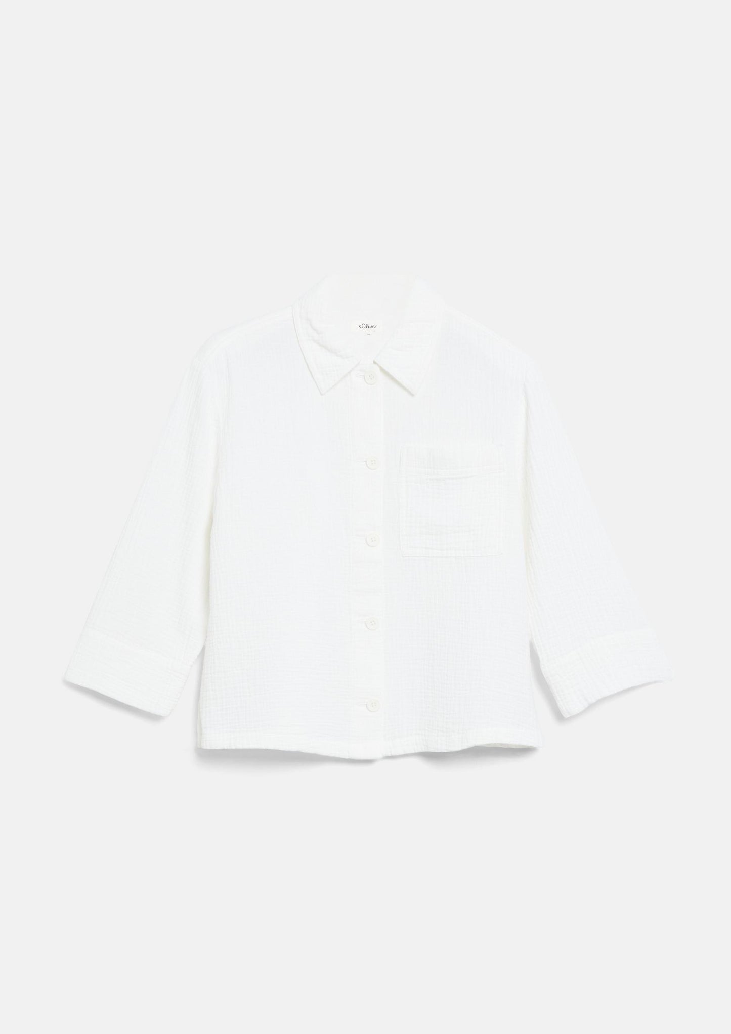 s.Oliver - Shirt-Jacke aus Musselin im Relaxed Fit - Farbe: Weiss