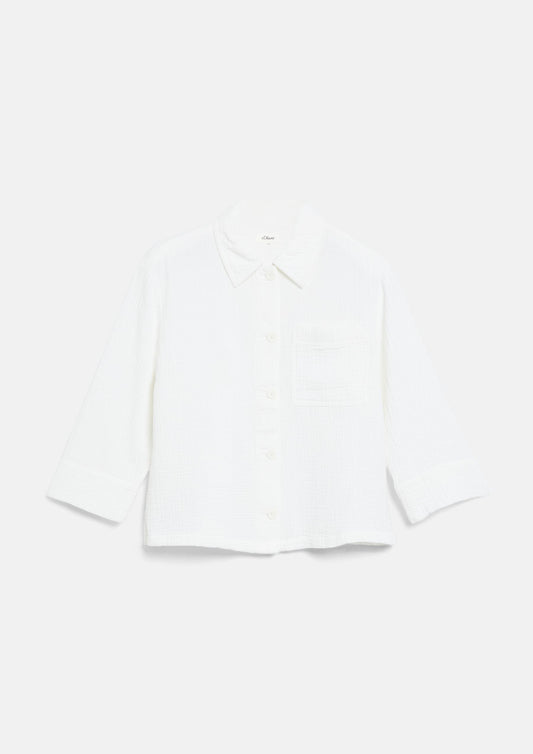 s.Oliver - Shirt-Jacke aus Musselin im Relaxed Fit - Farbe: Weiss