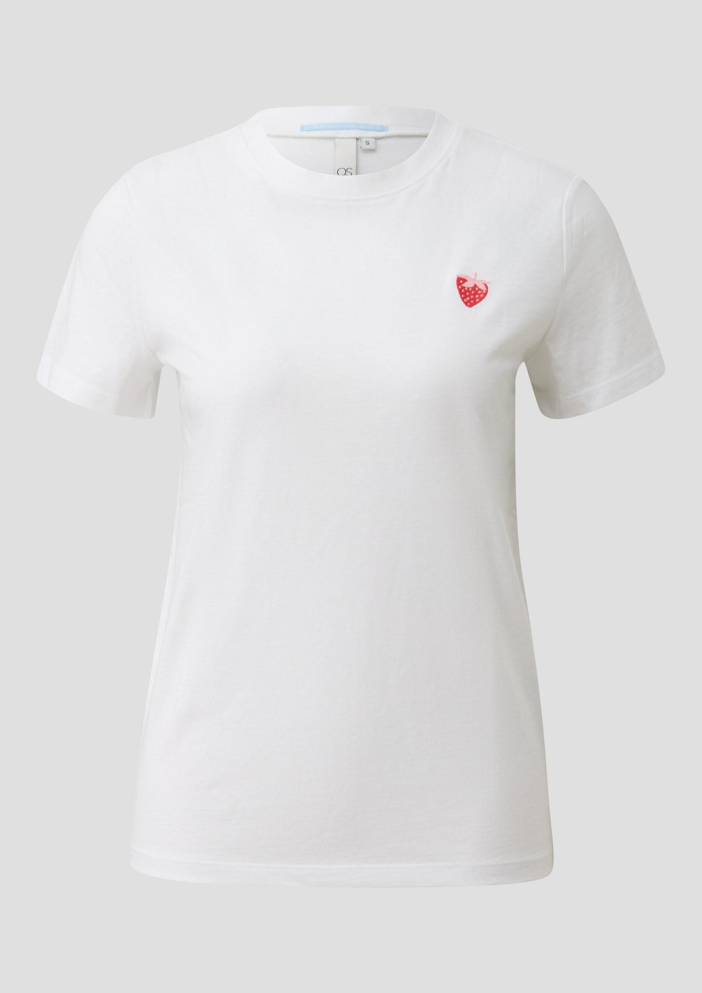 QS - T-Shirt mit Stickerei - Farbe: Weiss