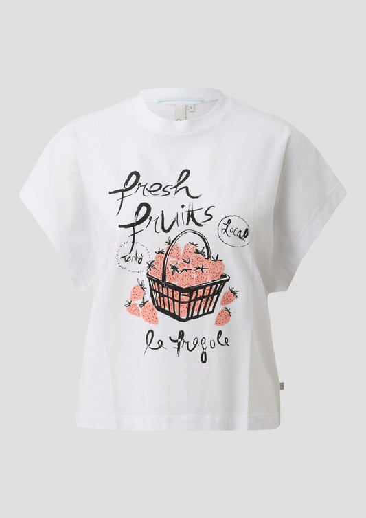 QS - Print-Shirt - Farbe: Weiss