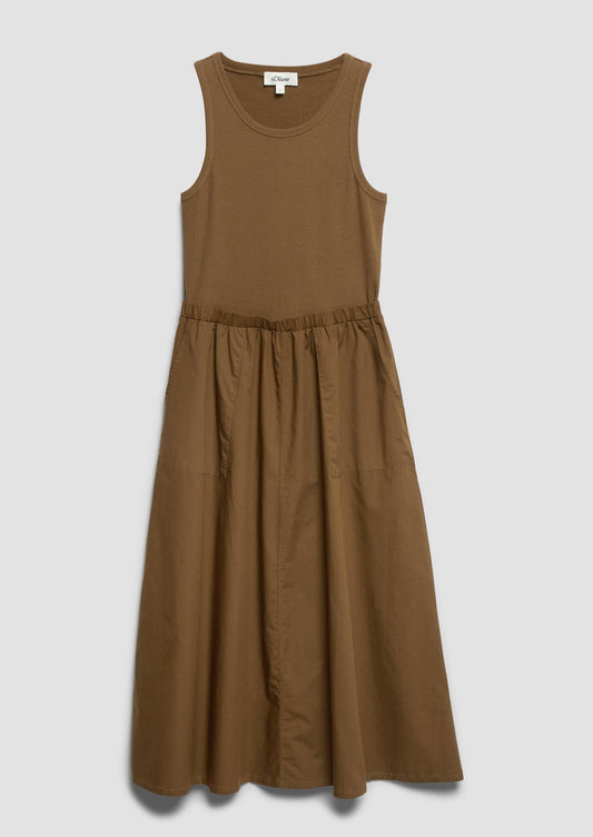 s.Oliver - Fabricmix-Kleid - Farbe: Dunkelbraun