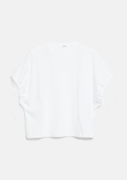 s.Oliver - T-Shirt im Relaxed Fit mit regulierbarem Ärmel - Farbe: Weiss