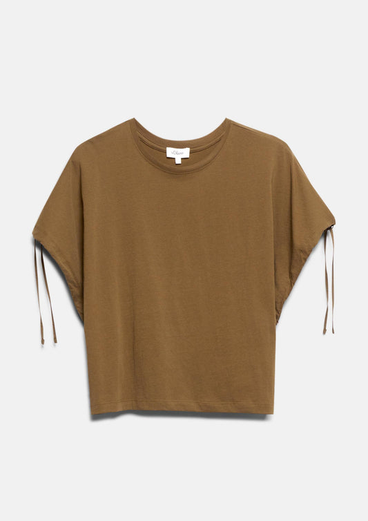 s.Oliver - T-Shirt im Relaxed Fit mit regulierbarem Ärmel - Farbe: Braun