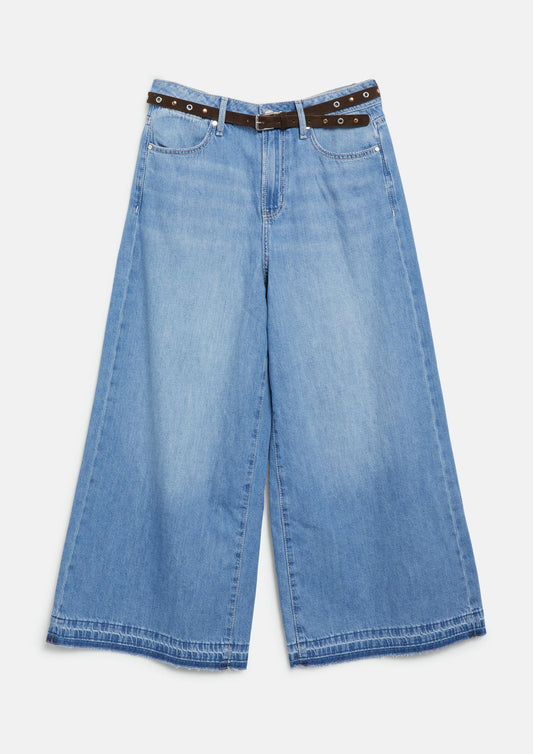 s.Oliver - Culotte / High Rise / Wide Fit / mit Nietengürtel - Farbe: Blau
