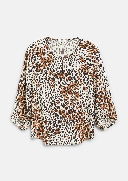 s.Oliver - Bluse im Relaxed Fit mit All-over-Print - Farbe: Natur
