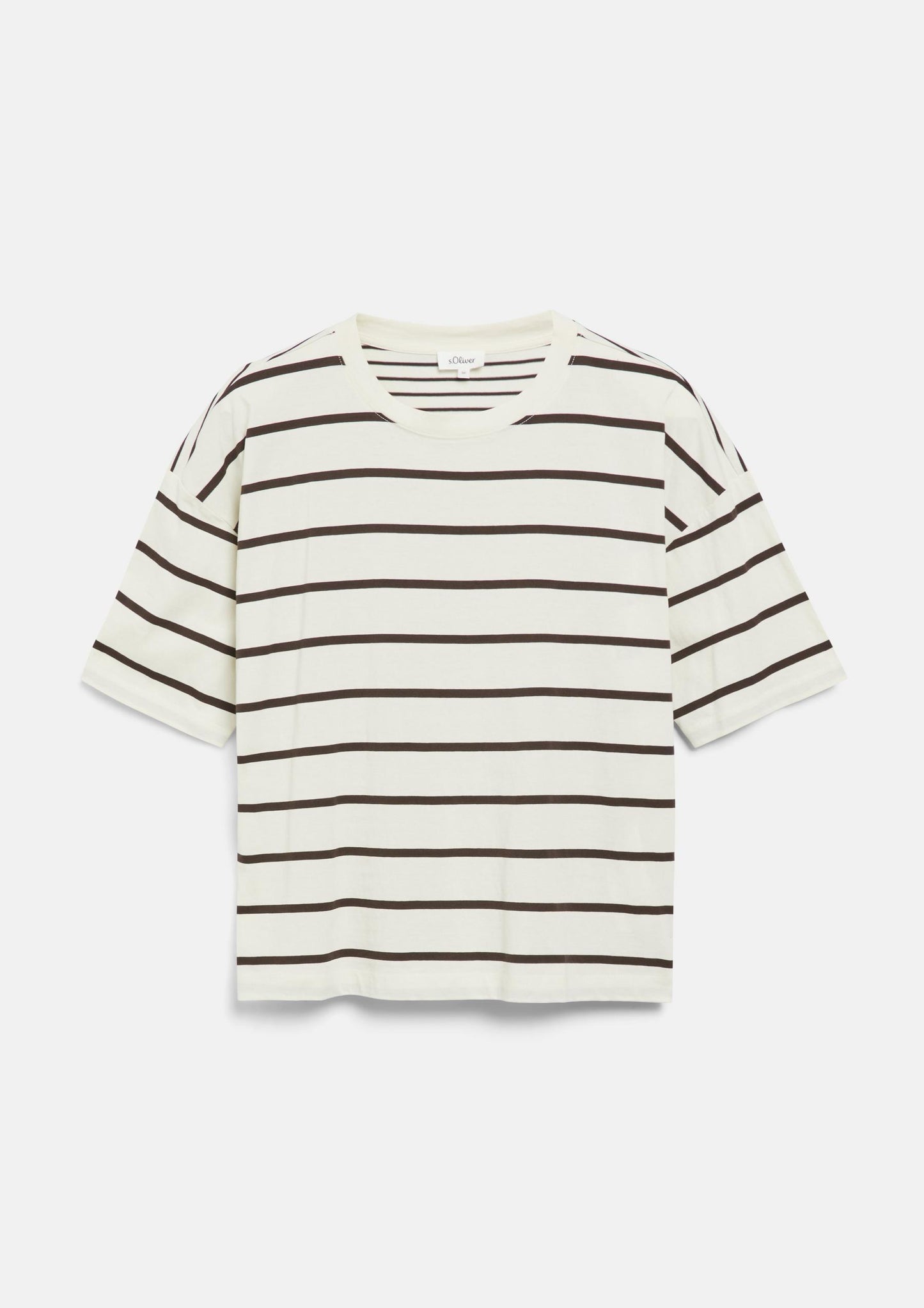 s.Oliver - Streifenmix-T-Shirt im Relaxed Fit - Farbe: Dunkelbraun