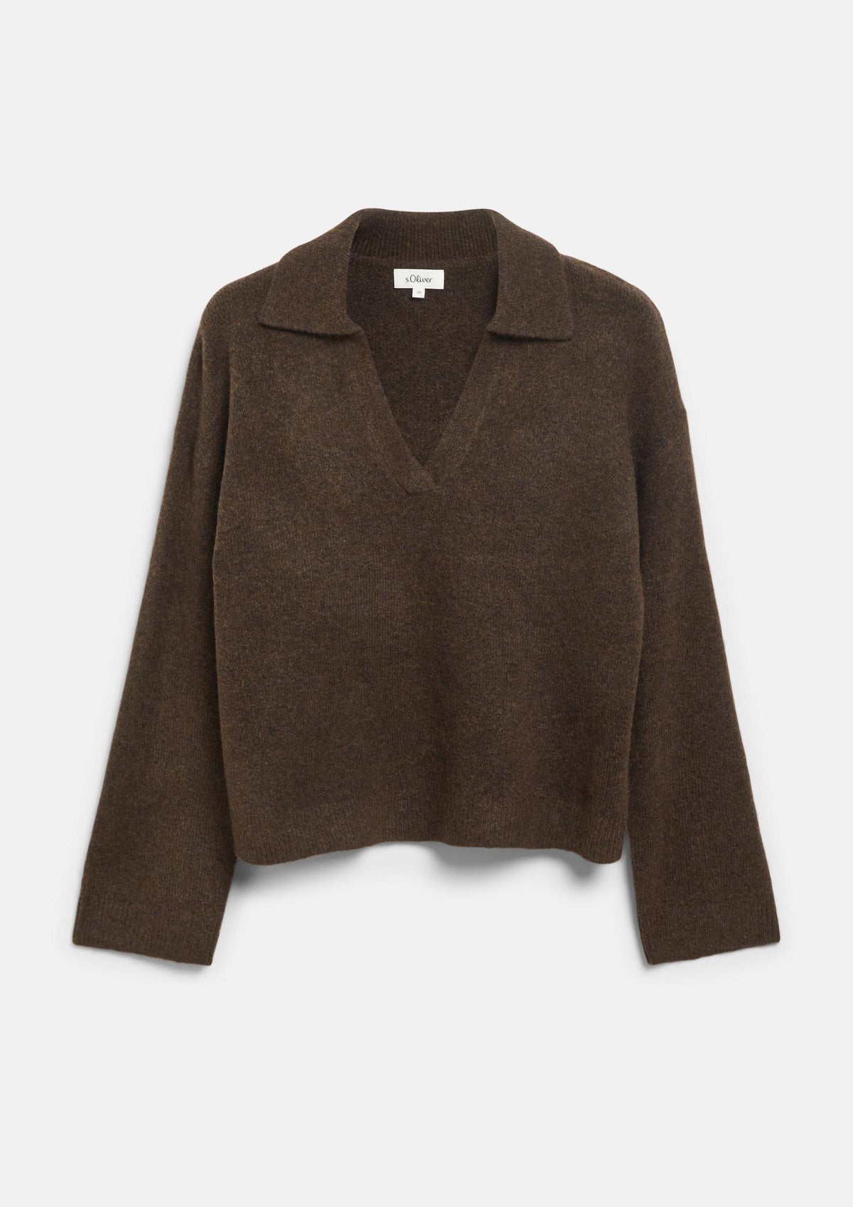 s.Oliver - Weicher Polo-Strickpullover im Relaxed Fit - Farbe: Dunkelbraun