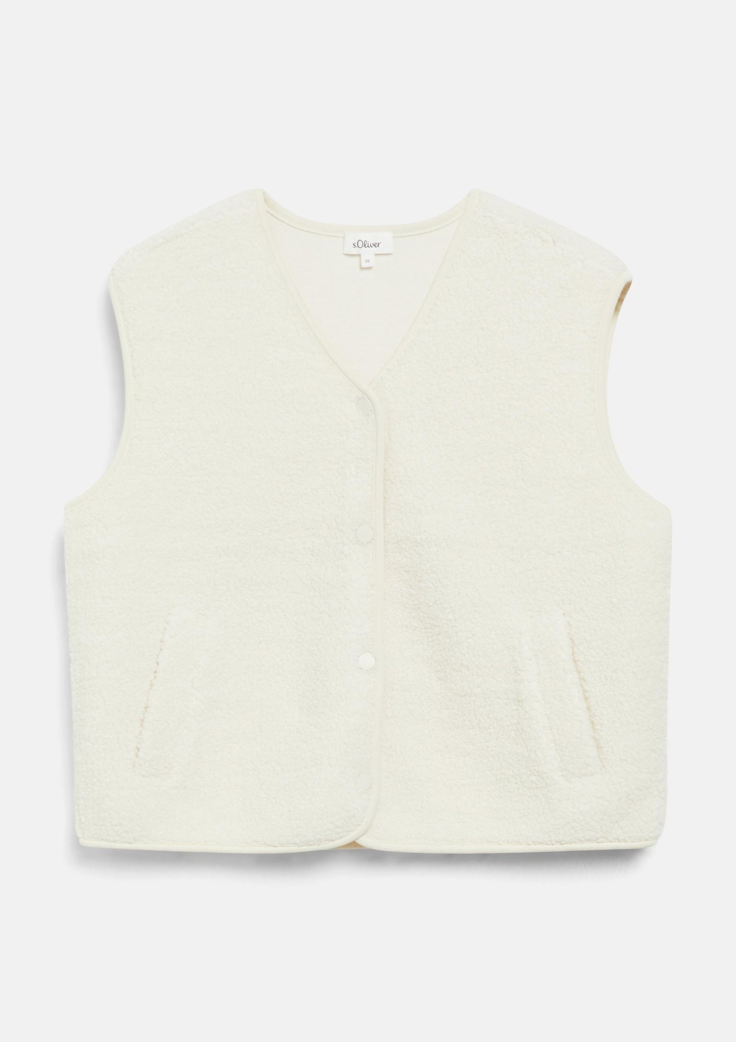 s.Oliver - Teddy-Weste im Relaxed Fit - Farbe: Beige