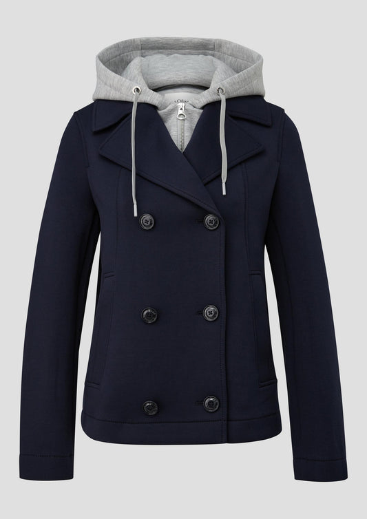 s.Oliver - Caban-Jacke aus Scuba mit herausnehmbarem Einsatz - Farbe: Navy
