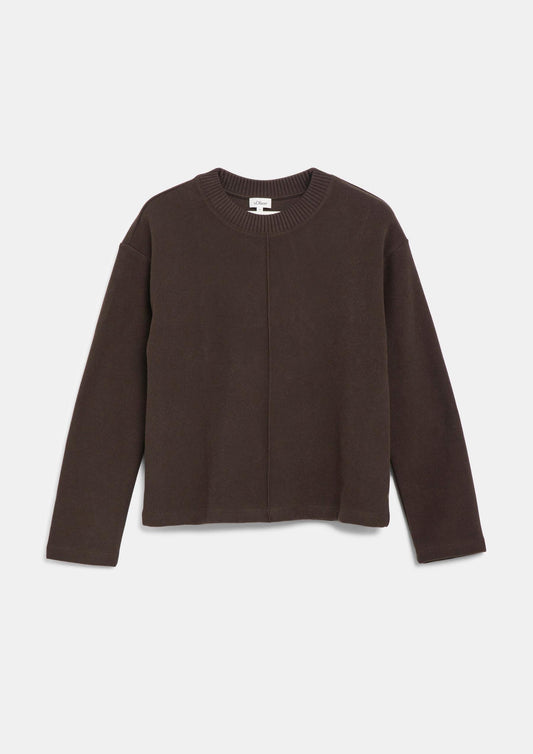 s.Oliver - Angerautes Sweatshirt im Relaxed Fit - Farbe: Dunkelbraun