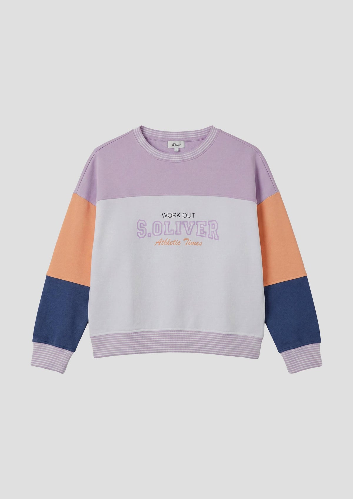 s.Oliver - Colourblock-Sweatshirt mit Logo - Farbe: Flieder