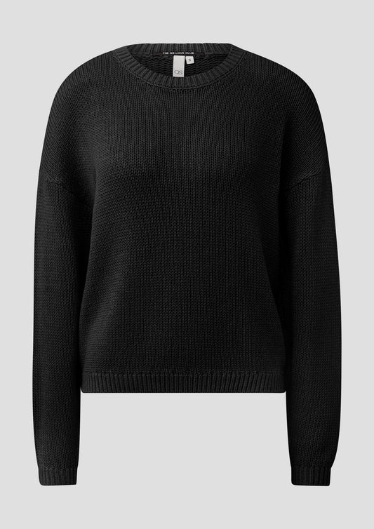 QS - Pullover mit überschnittener Schulter - Farbe: Schwarz