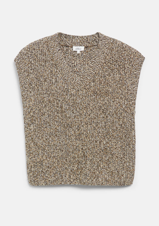 s.Oliver - Melierter Strickpullunder - Farbe: Braun