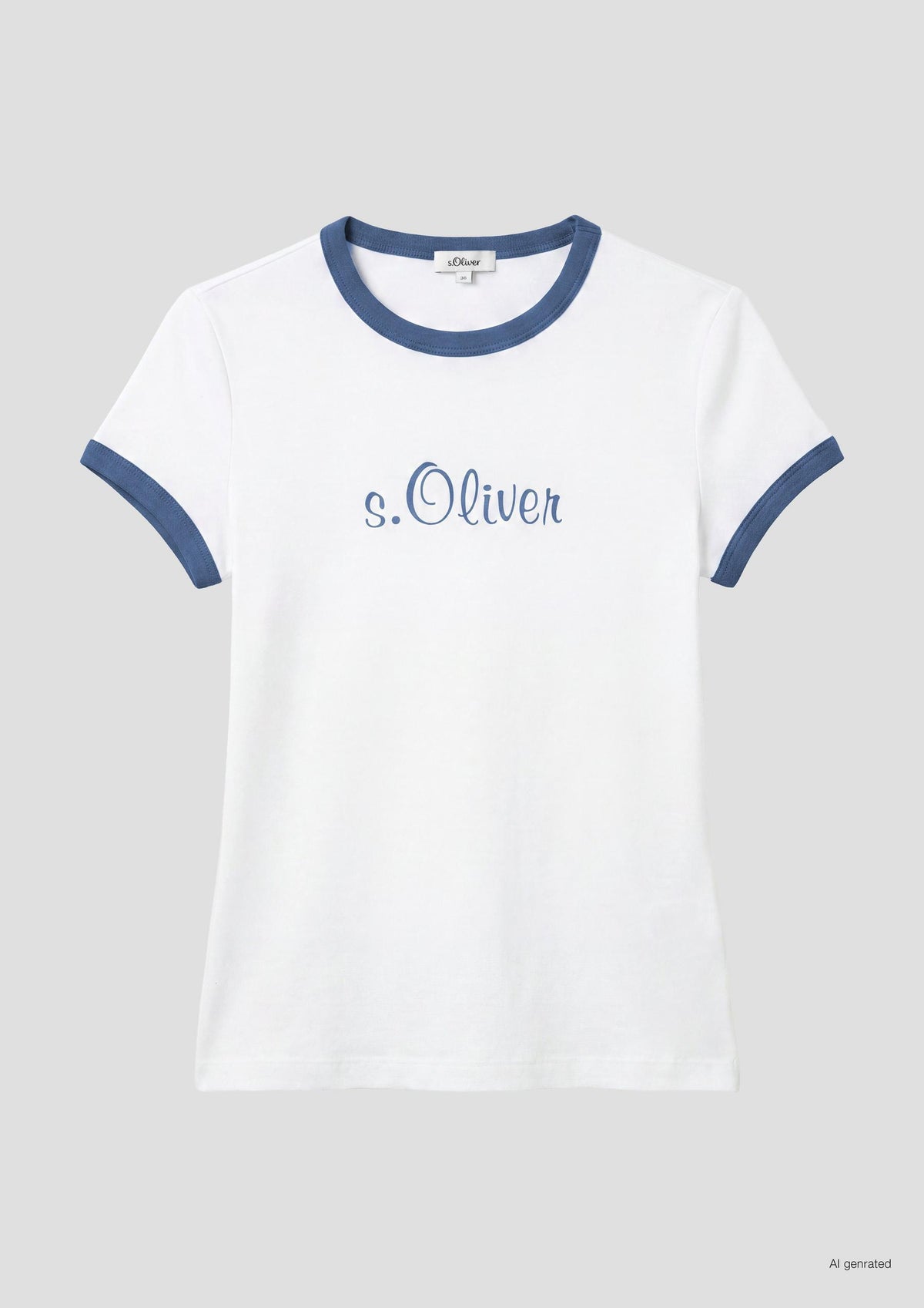 s.Oliver - Slim Fit T-Shirt mit Logo - Farbe: Royalblau