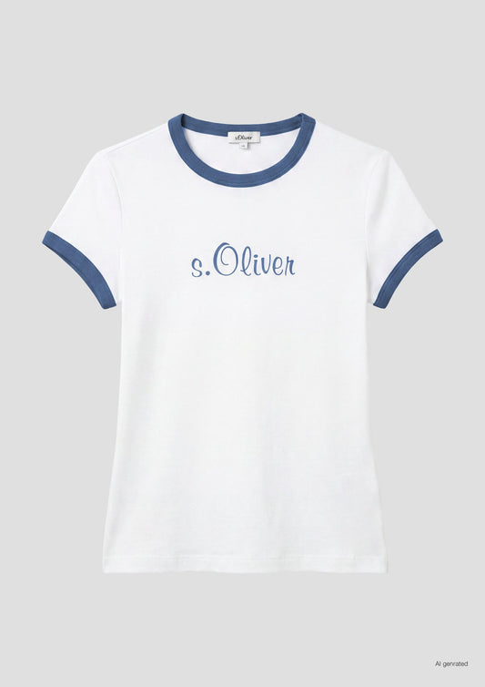 s.Oliver - Slim Fit T-Shirt mit Logo - Farbe: Royalblau