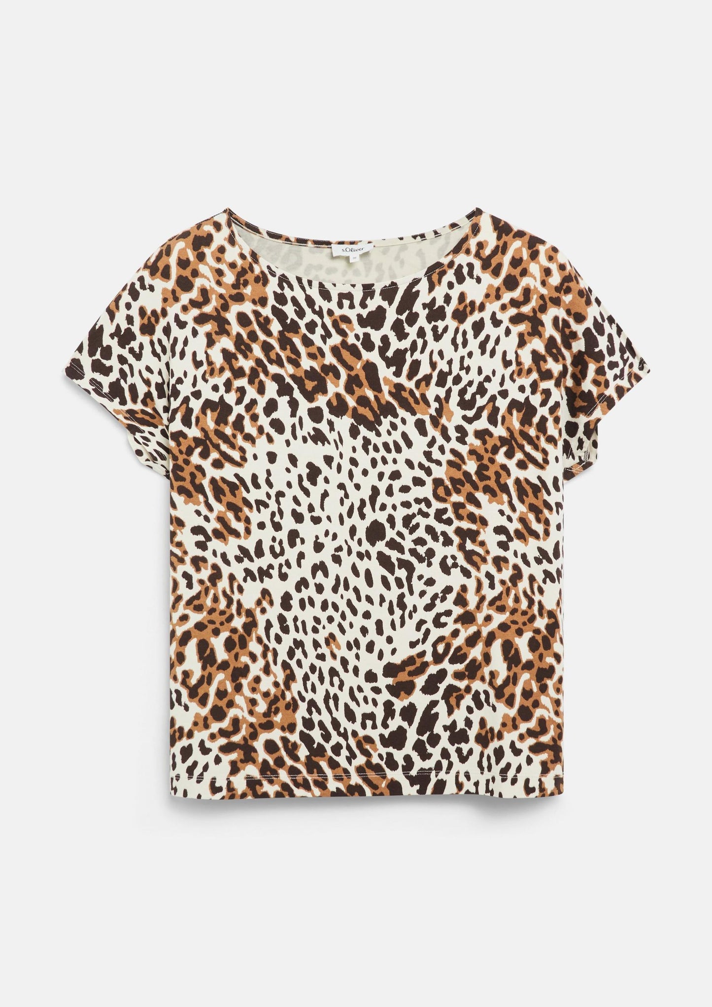 s.Oliver - Fließendes Jersey-Shirt mit überschnittenen Schultern - Farbe: Creme