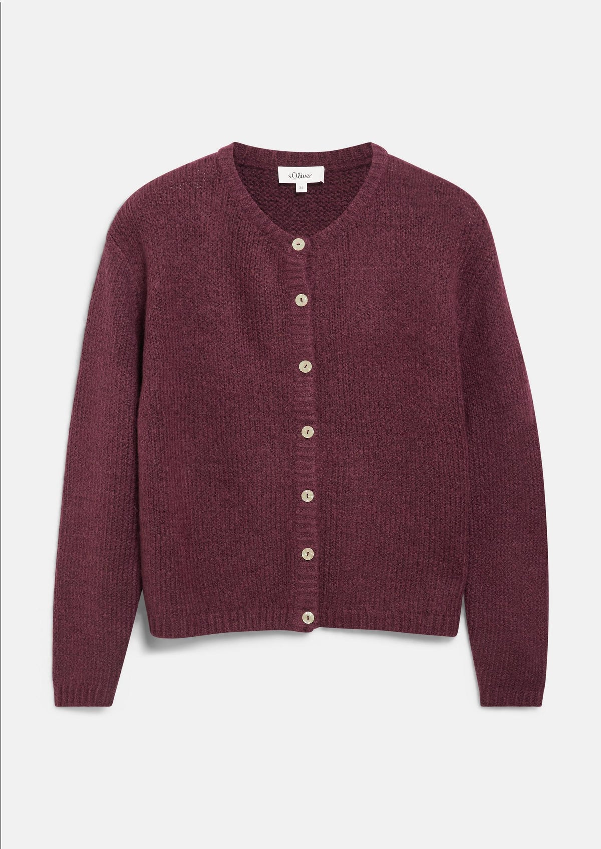 s.Oliver - Weiche Strickjacke aus Alpakamix - Farbe: Bordeaux