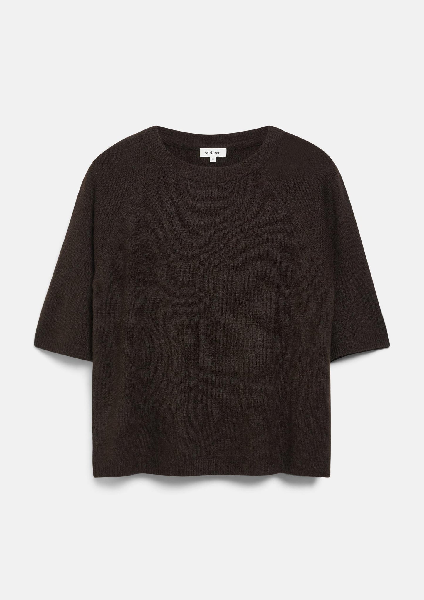 s.Oliver - Strickpullover im Relaxed Fit aus Alpakamix - Farbe: Dunkelbraun