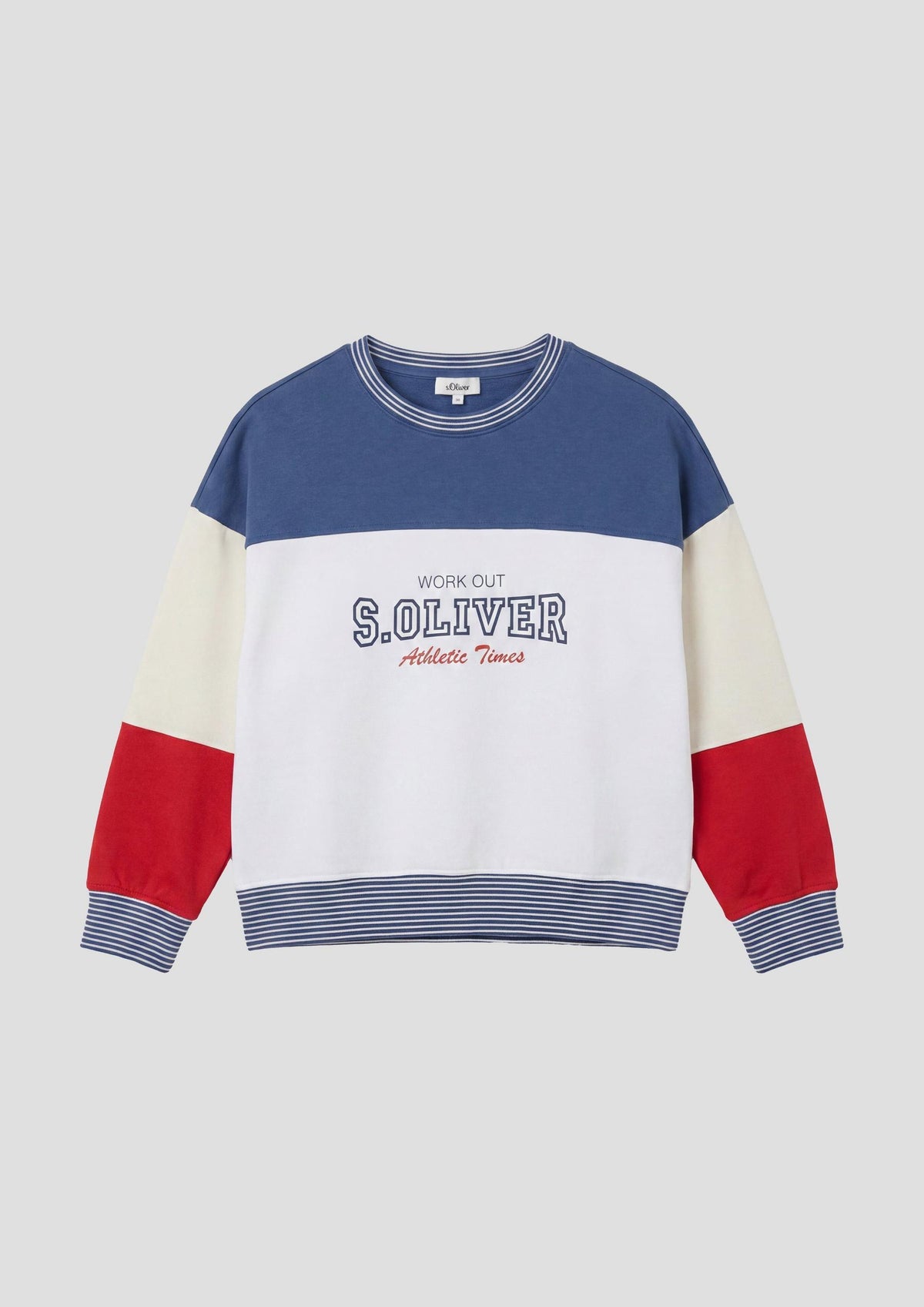 s.Oliver - Colourblock-Sweatshirt mit Logo - Farbe: Royalblau