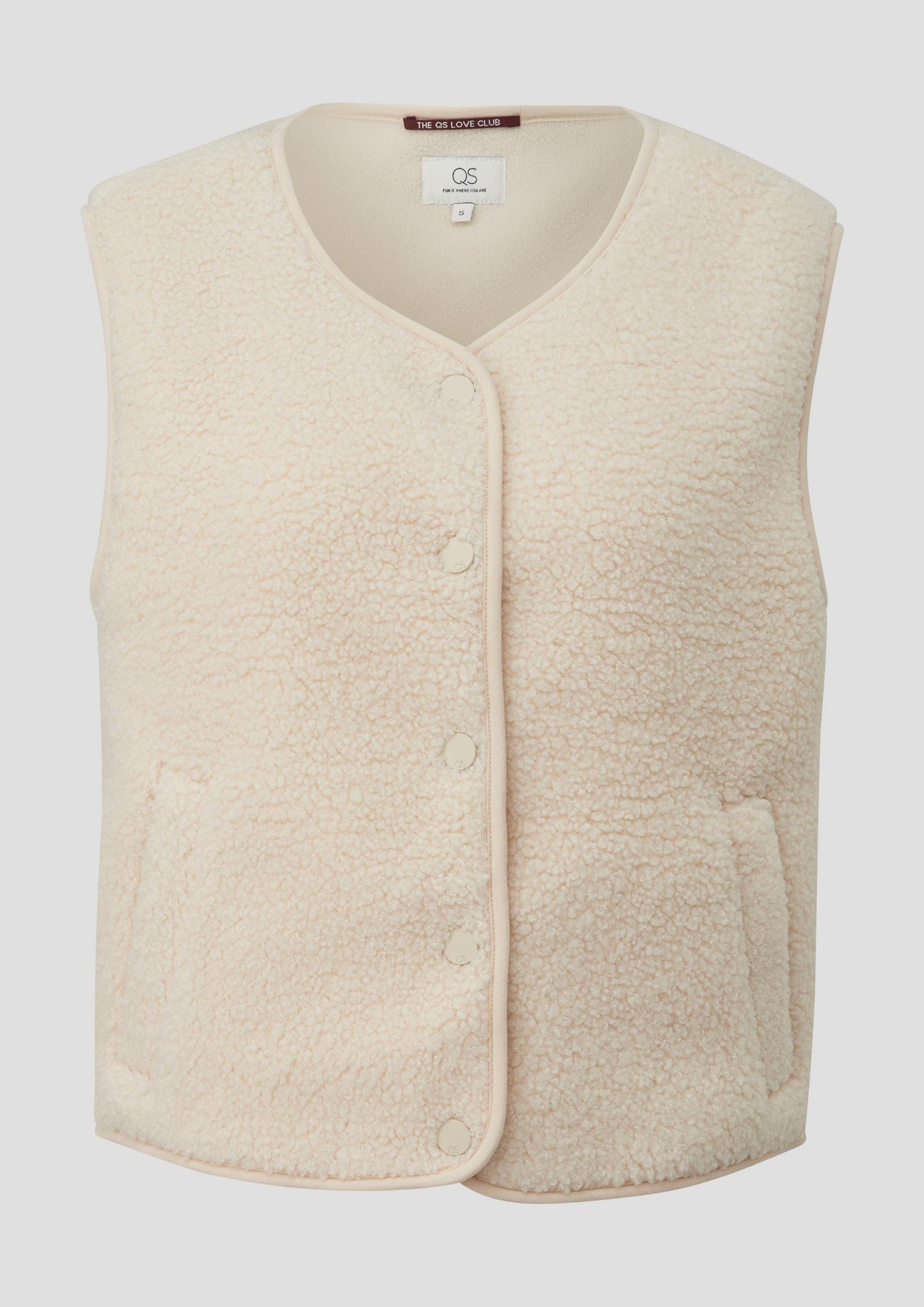 QS - Teddyweste mit Eingrifftaschen | Vanessa Mai - Farbe: Helles Beige