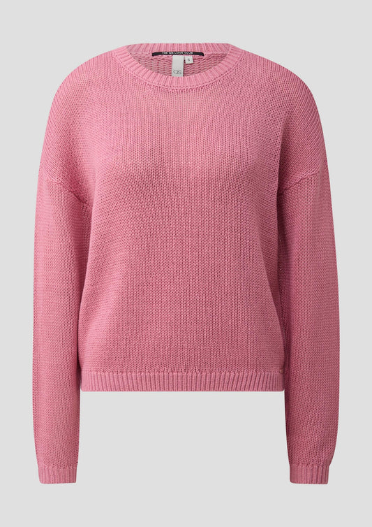 QS - Pullover mit überschnittener Schulter - Farbe: Rosa