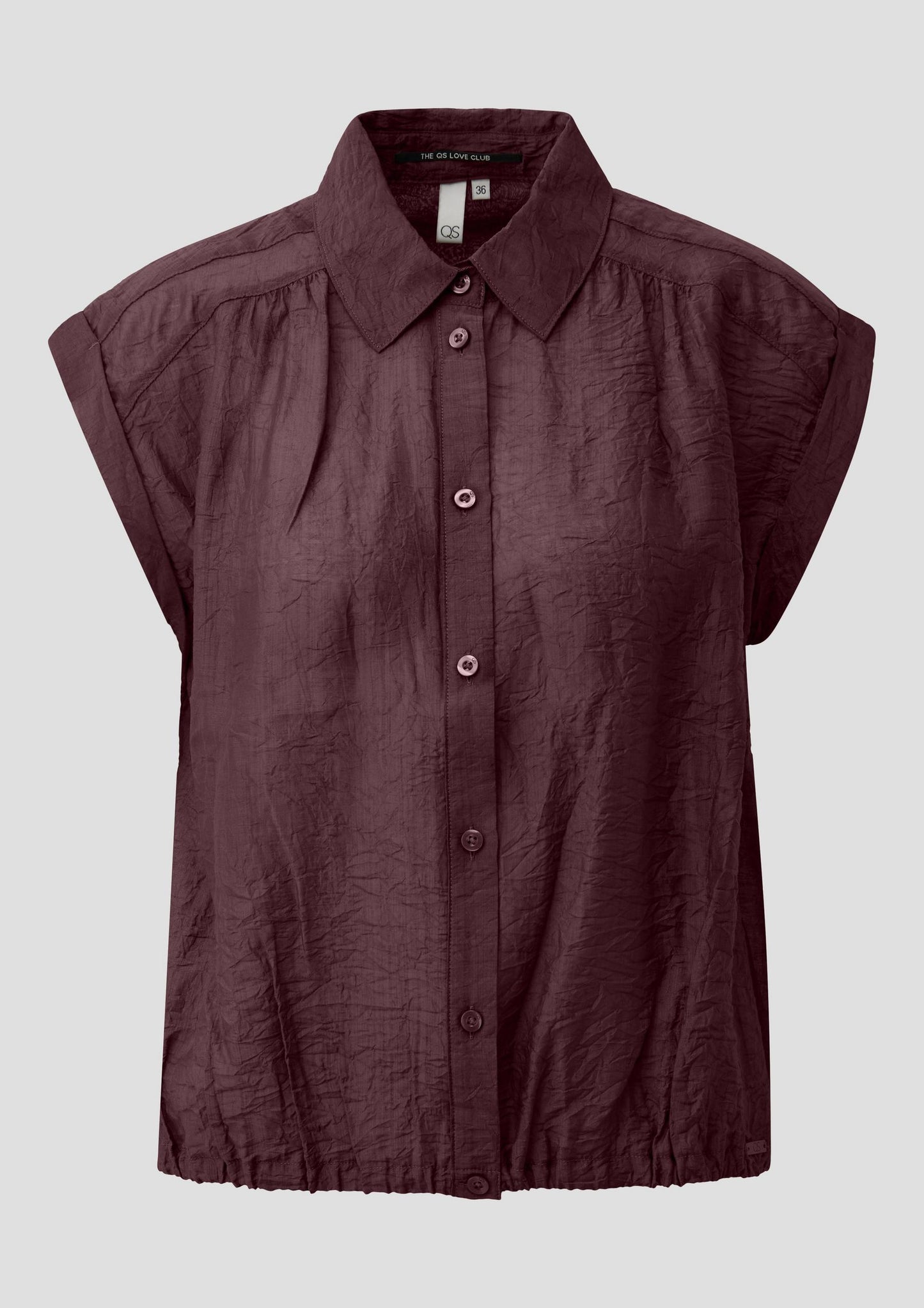 QS - Leicht transparente Viskosemixbluse - Farbe: Bordeaux