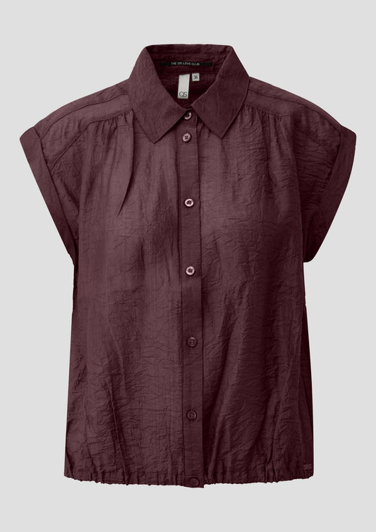QS - Leicht transparente Viskosemixbluse - Farbe: Bordeaux