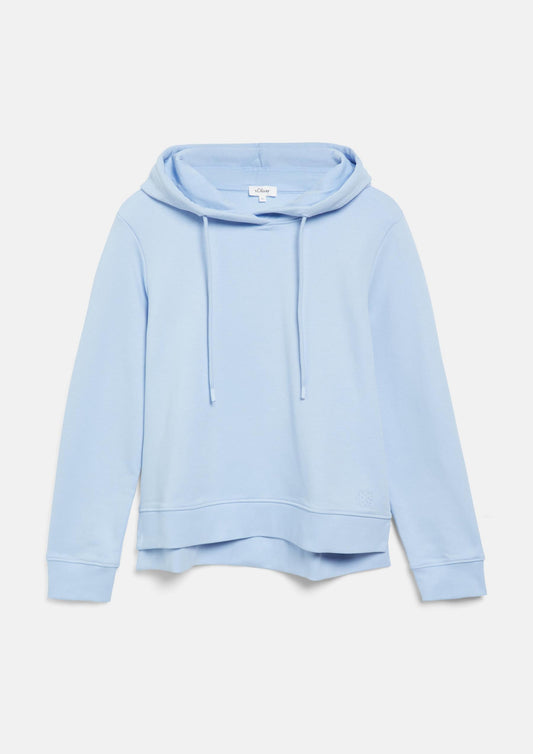 s.Oliver - Sweatshirt mit Kapuze im Relaxed Fit - Farbe: Hellblau