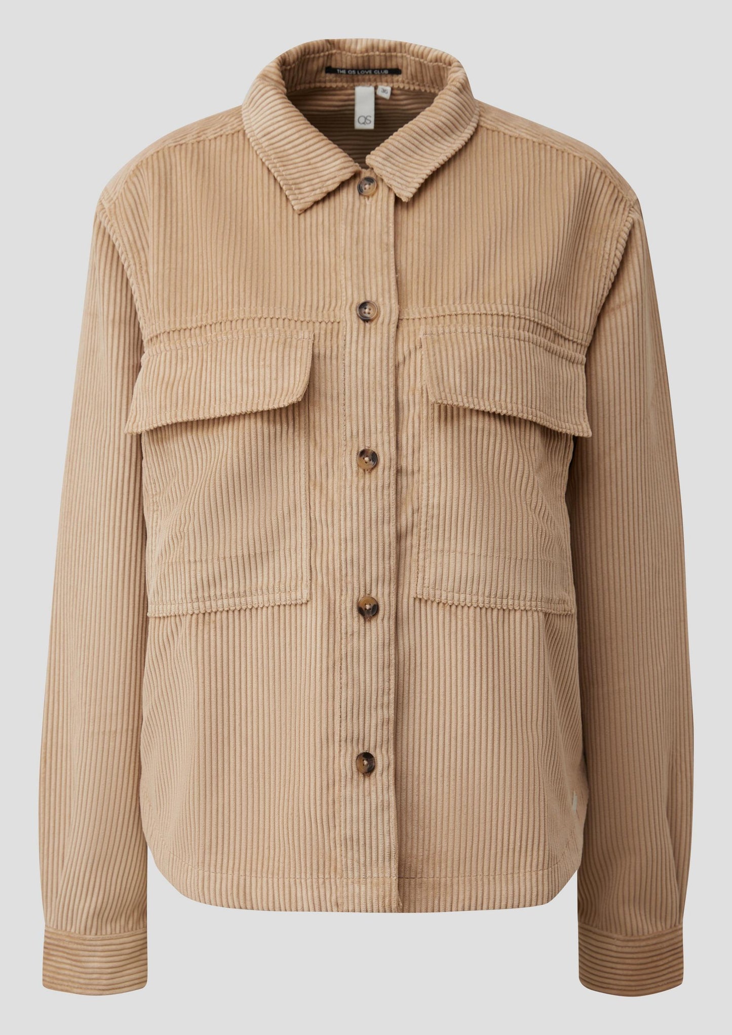 QS - Overshirt aus Kord - Farbe: Sandstein