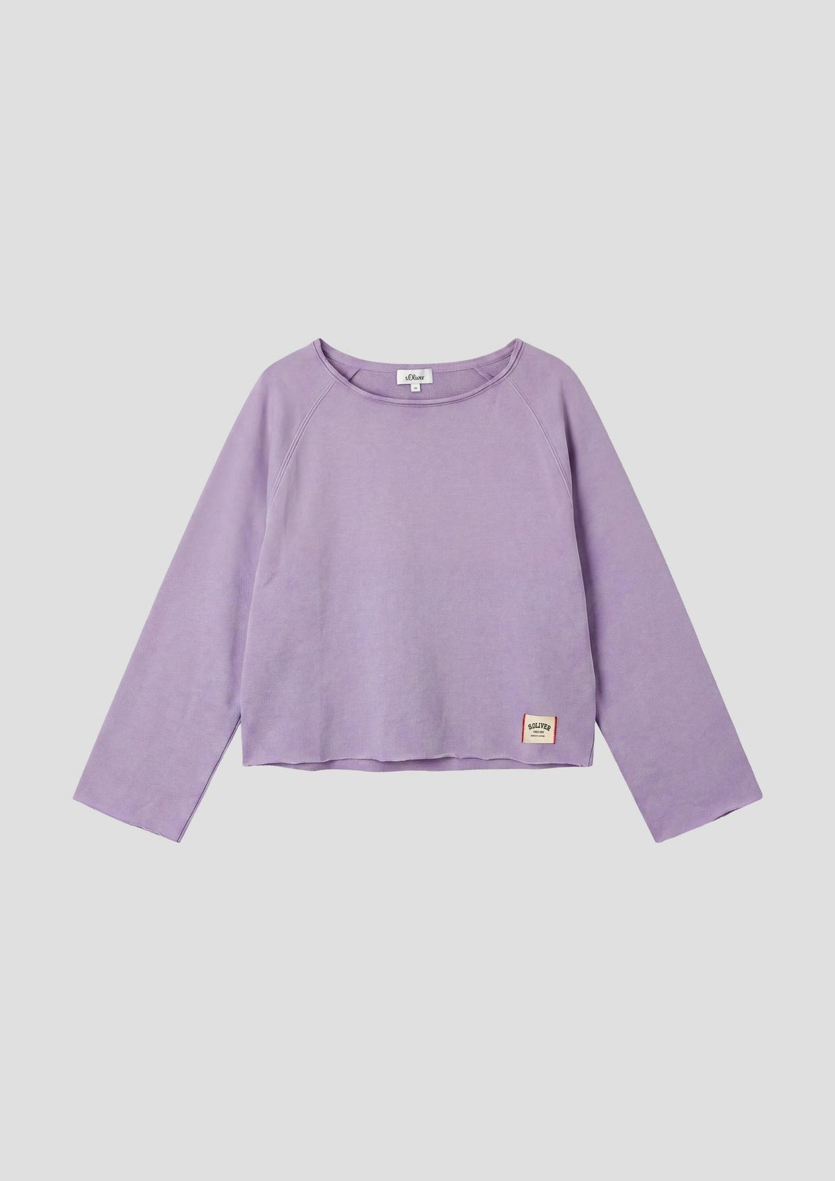s.Oliver - Off Shoulder-Sweatshirt mit Logopatch - Farbe: Flieder