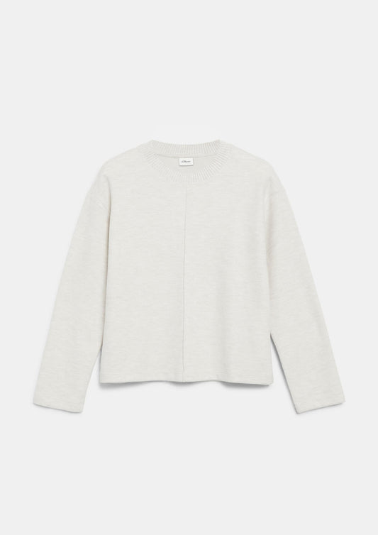 s.Oliver - Angerautes Sweatshirt im Relaxed Fit - Farbe: Creme