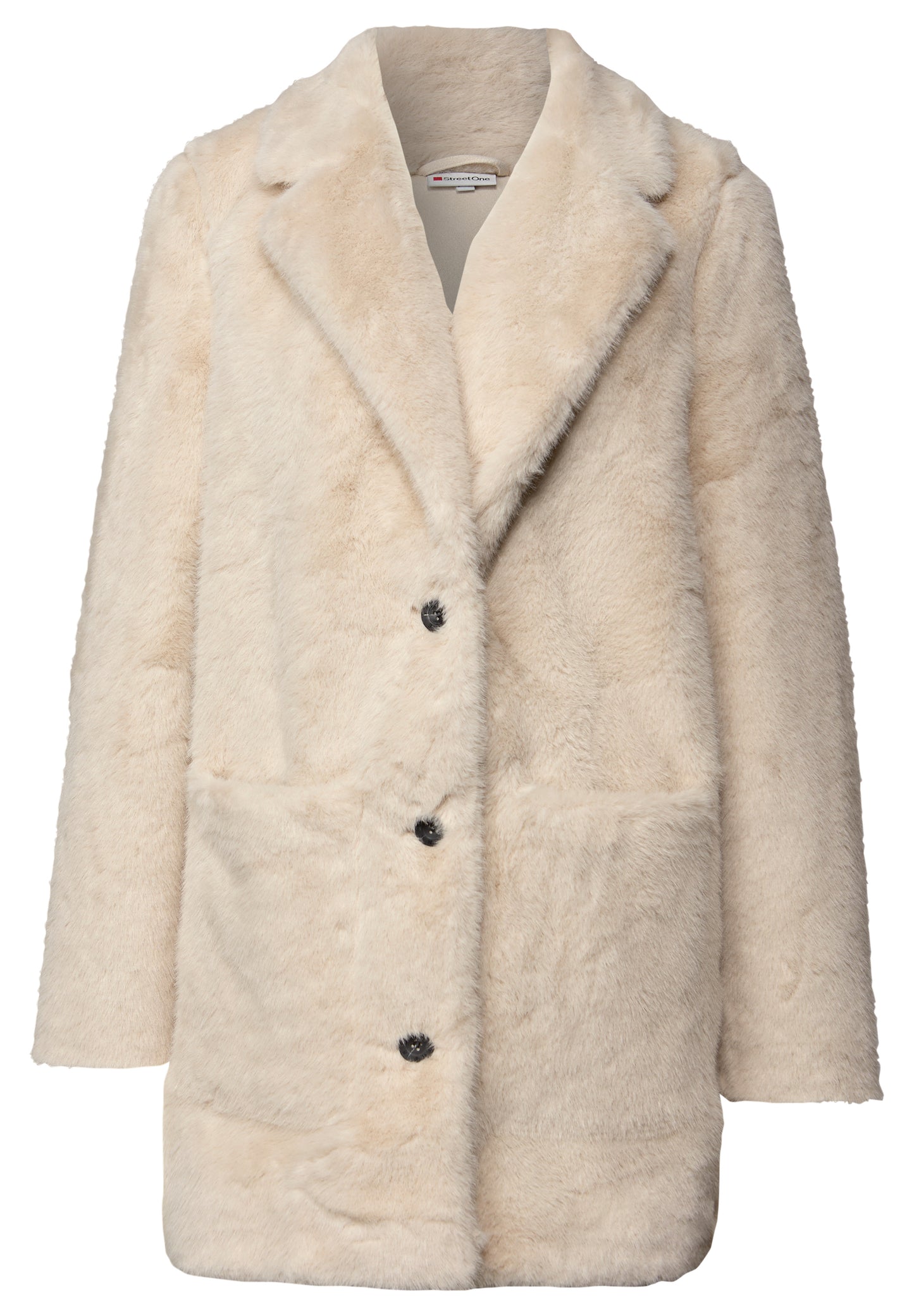 Street One Fake Fur Mantel - Farbe: pastel sand