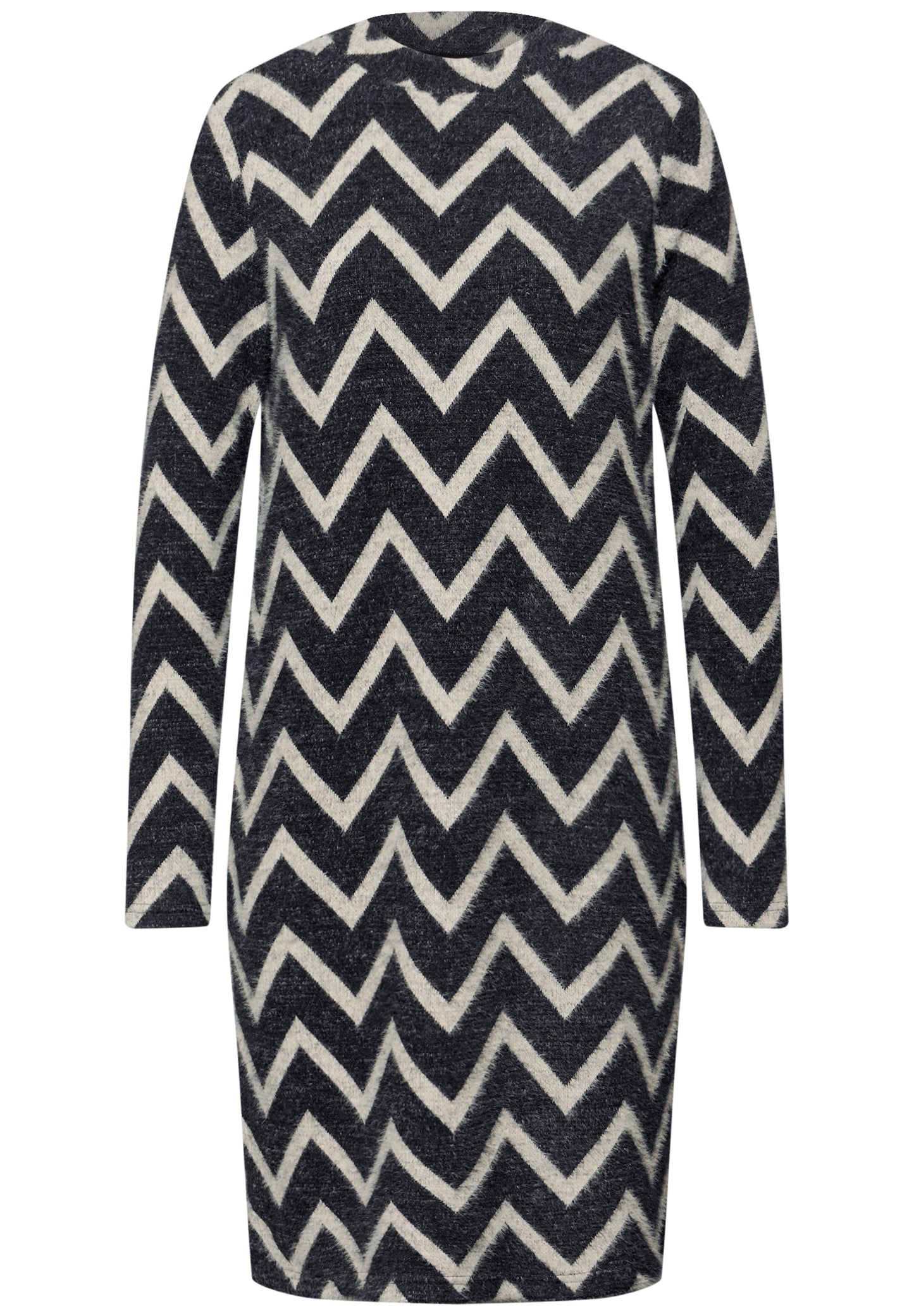 Street One - Gemustertes T-Shirtkleid - Farbe: Black