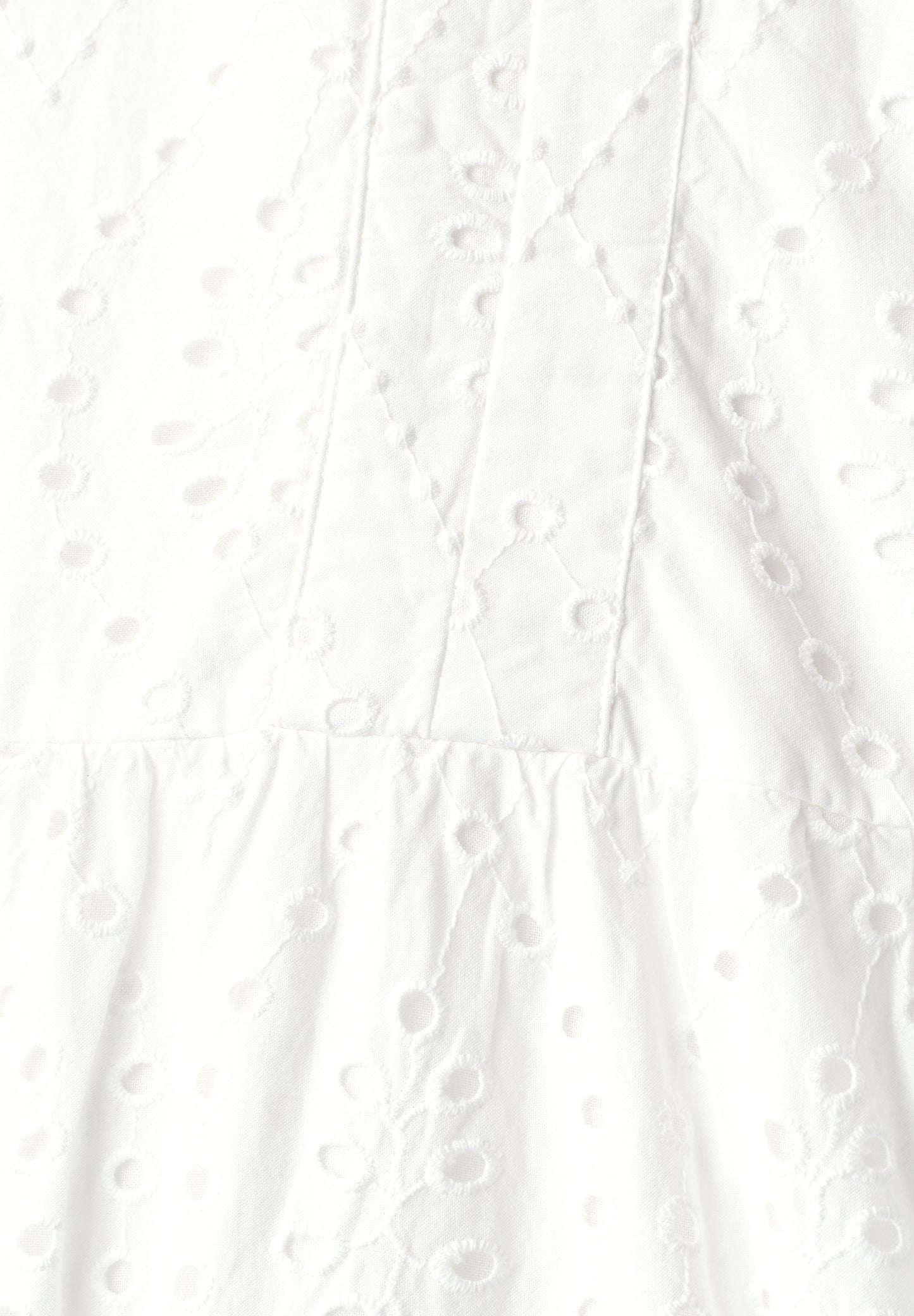 Street One - Knielanges Kleid mit Shiffleymuster - Farbe: off white