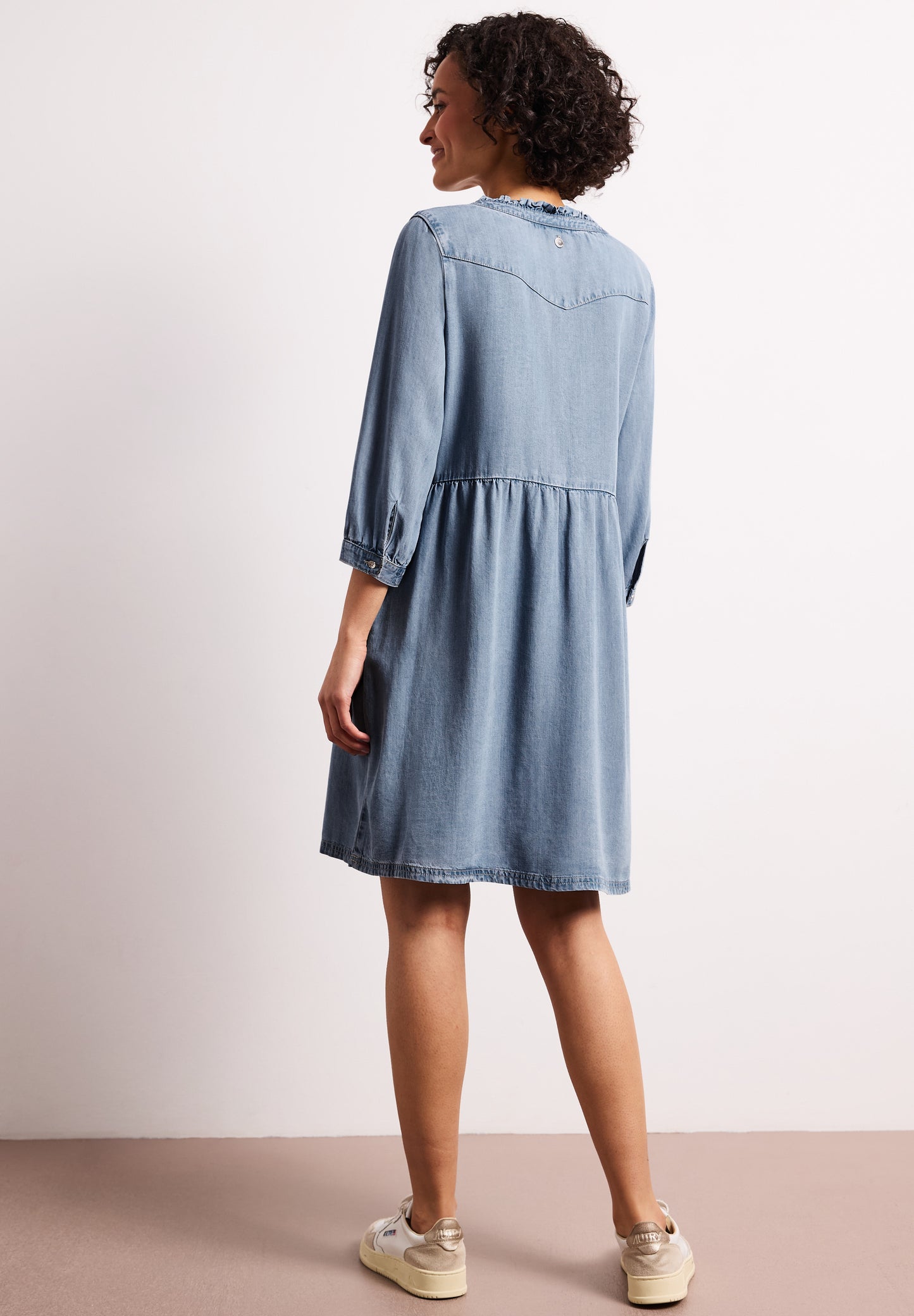 Street One - Knielanges Kleid im Denim-Look - Farbe: Light Blue soft wash