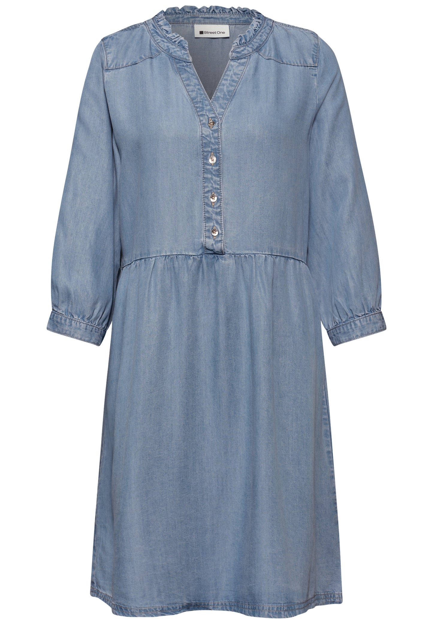 Street One - Knielanges Kleid im Denim-Look - Farbe: Light Blue soft wash