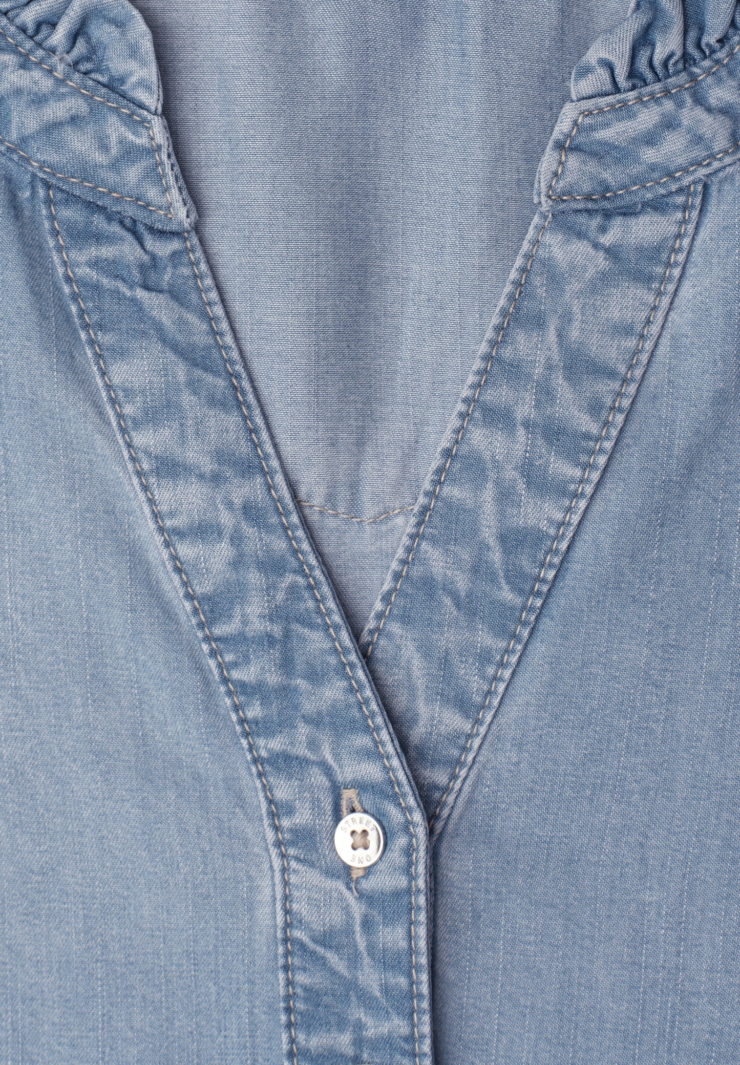 Street One - Knielanges Kleid im Denim-Look - Farbe: Light Blue soft wash