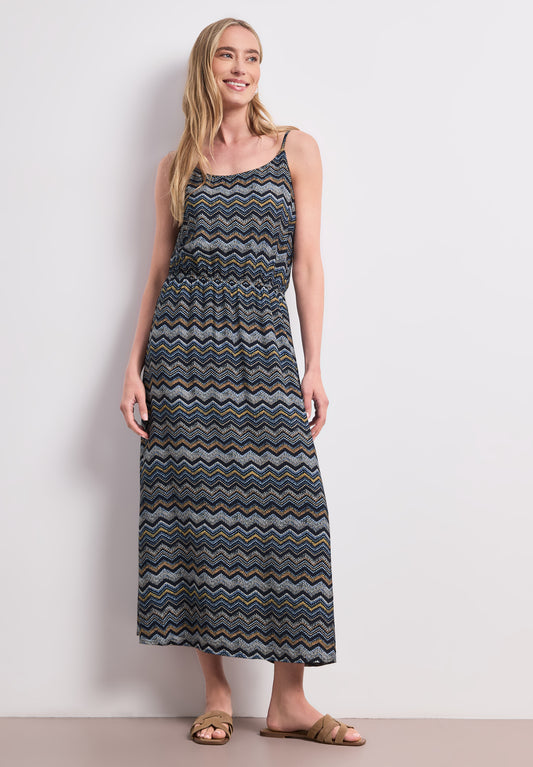 Street One - Midi-Kleid mit Zick-Zack-Muster - Farbe: frozen wave