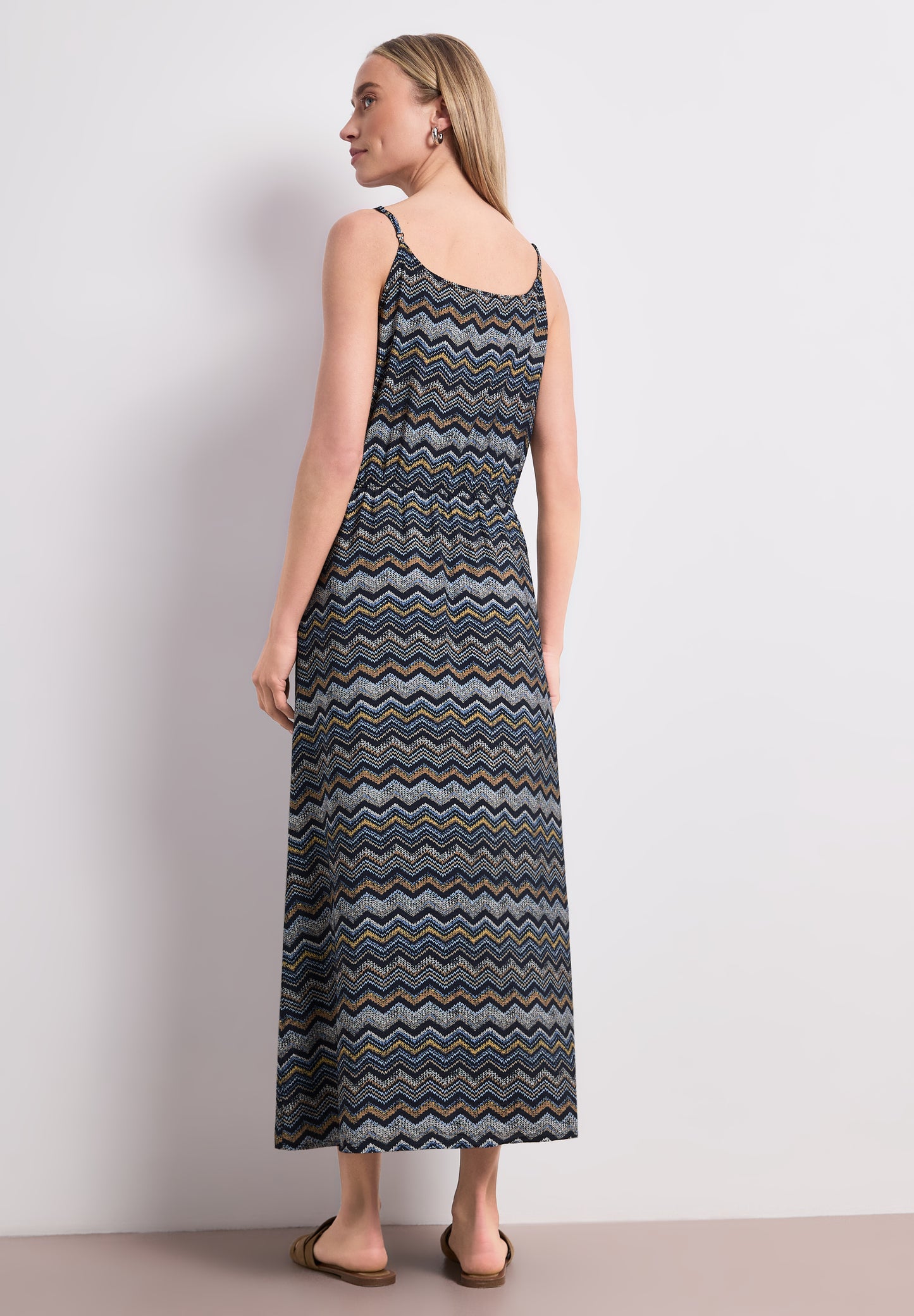 Street One - Midi-Kleid mit Zick-Zack-Muster - Farbe: frozen wave